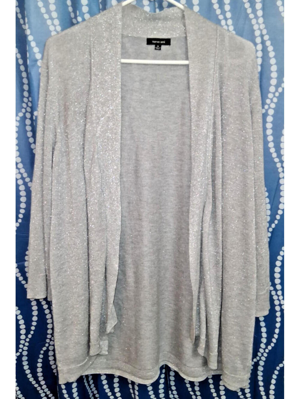 VERVE AMI 1X Plus Size Sparkling Duster Sweater Tunic Open Blouse Shirt Long Top